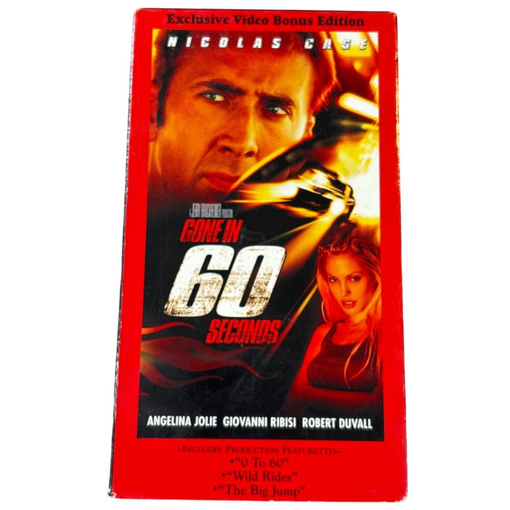 Gone in 60 Seconds (2000) VHS Exclusive Bonus Edition Nicolas Cage slipcover